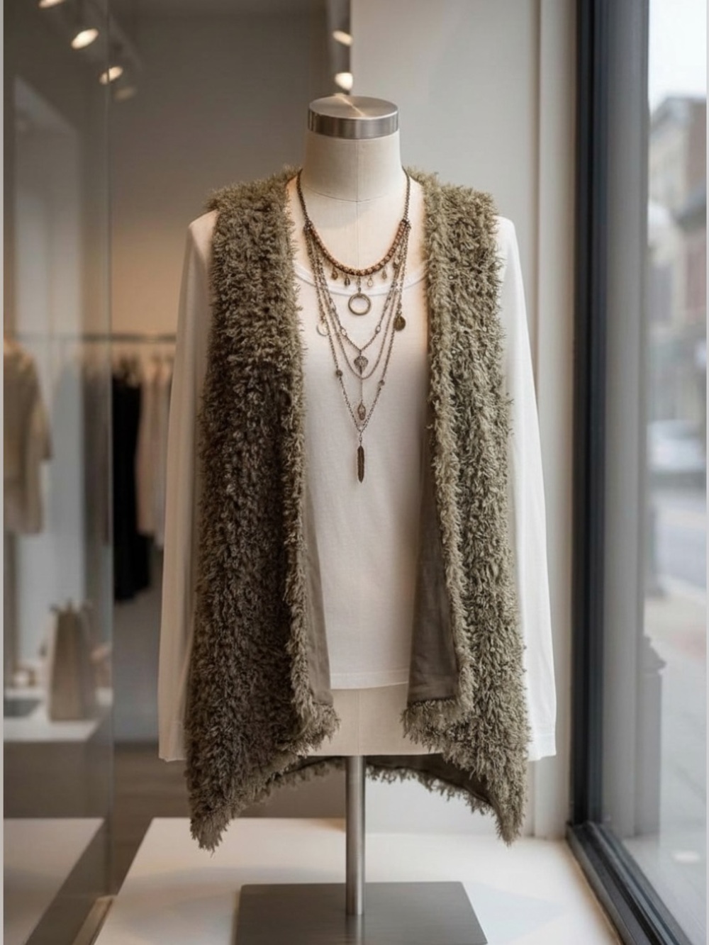 ANGL Open Front Waterfall Shrug